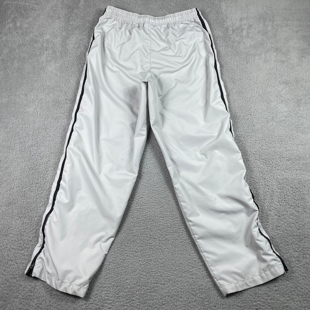 Vintage Nike Track Pants Mens Large Gray Black Piping Ankle Zip Windbreaker Y2K - Picture 2 of 14